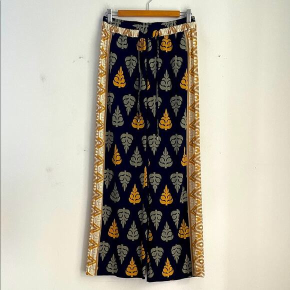 Soft Surroundings leaf print elastic waist pull on wide leg palazzo pants sz XS - Picture 1 of 6